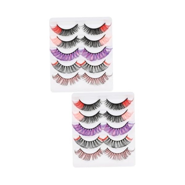 minkissy 4 Boîtes Cils Colorés Faux Cils 3d Imitation Vison Se Déployer Manuel