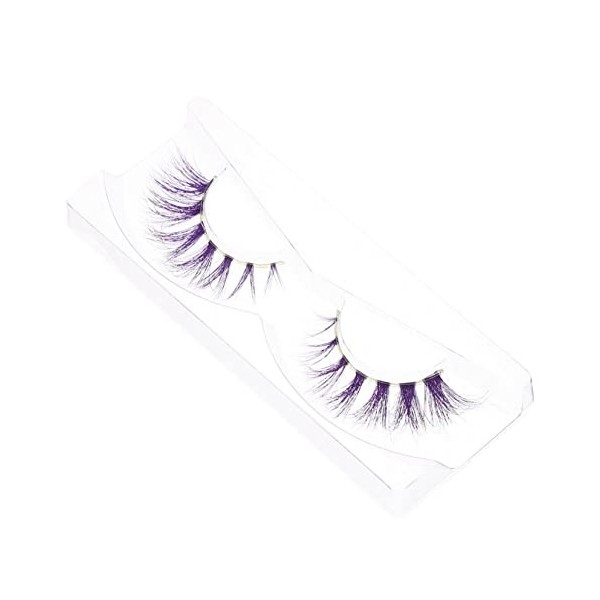 POPETPOP 5 Paires Cils Faux Manquer Violet Fibre Se Réconcilier Multicolore