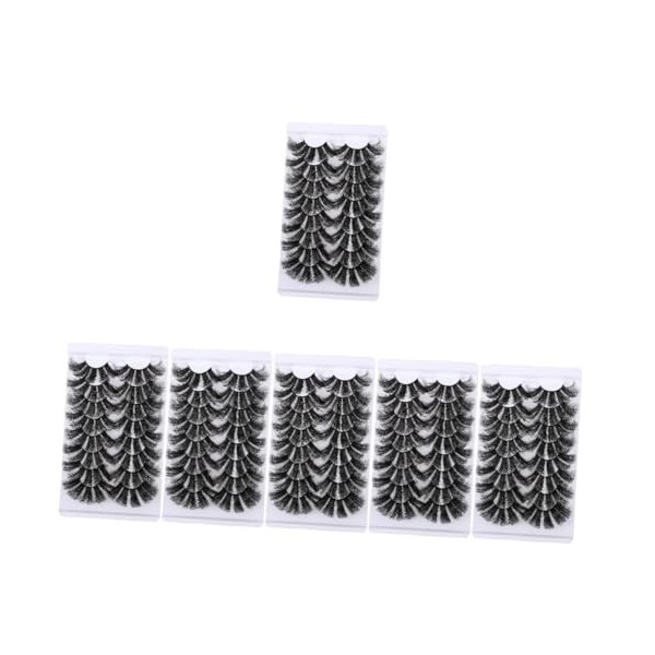 minkissy 48 Paires De Faux Cils 3d Cils Épais Faux Cils Croix Faux Cils Volume Cils Bande 3d Cils Bande Cils Maquillage Fibre