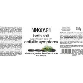 BINGOSPA Sel de bain contre la cellulite, les vergetures, les tensions musculaires avec les minéraux de la Mer Morte, le Rooi