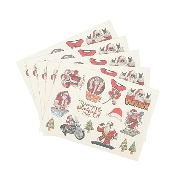 ABOOFAN 30 Feuilles DAutocollants DAmbiance De Noël Autocollant De Visage Autocollant De Noël Faux Pour Enfants Faux Autoco