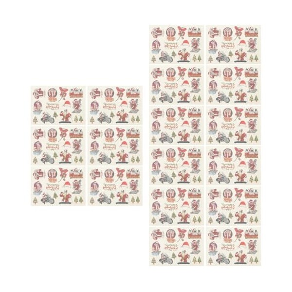 ABOOFAN 30 Feuilles DAutocollants DAmbiance De Noël Autocollant De Visage Autocollant De Noël Faux Pour Enfants Faux Autoco