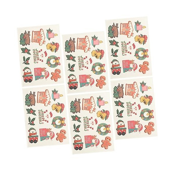 ABOOFAN 30 Feuilles DAutocollants DAmbiance De Noël Autocollant De Visage Autocollant De Noël Faux Pour Enfants Faux Autoco