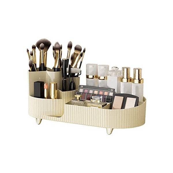 HOHXFYP Organisateur de Maquillage, Organisateur de Maquillage en Plastique Réglable Rotatif à 360 °, Vitrine Cosmétique Mini