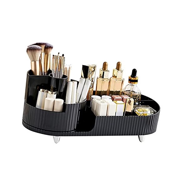 HOHXFYP Organisateur de Maquillage, Organisateur de Maquillage en Plastique Réglable Rotatif à 360 °, Vitrine Cosmétique Mini