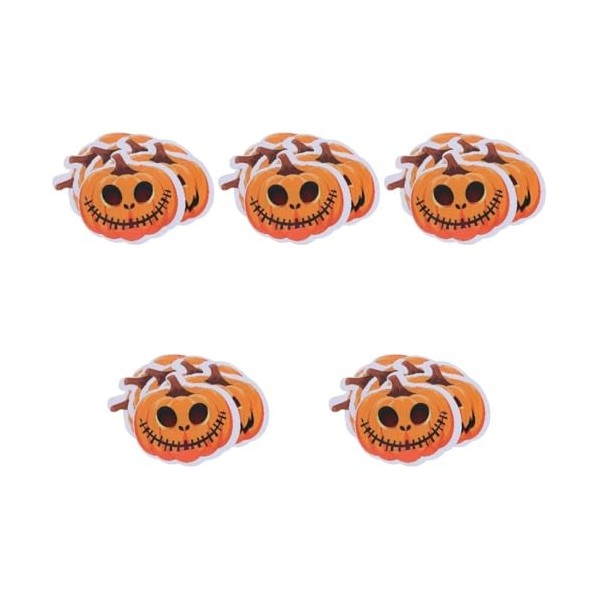 FOMIYES 24 Pcs Autocollant Citrouilles Décor Halloween Citrouille Trick Or Treat Stickers Citrouille Expression Decal Monstre