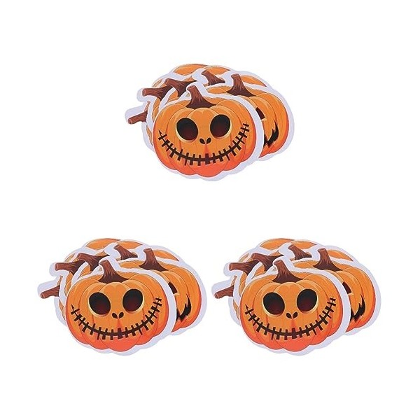 FOMIYES 24 Pcs Autocollant Citrouilles Décor Halloween Citrouille Trick Or Treat Stickers Citrouille Expression Decal Monstre