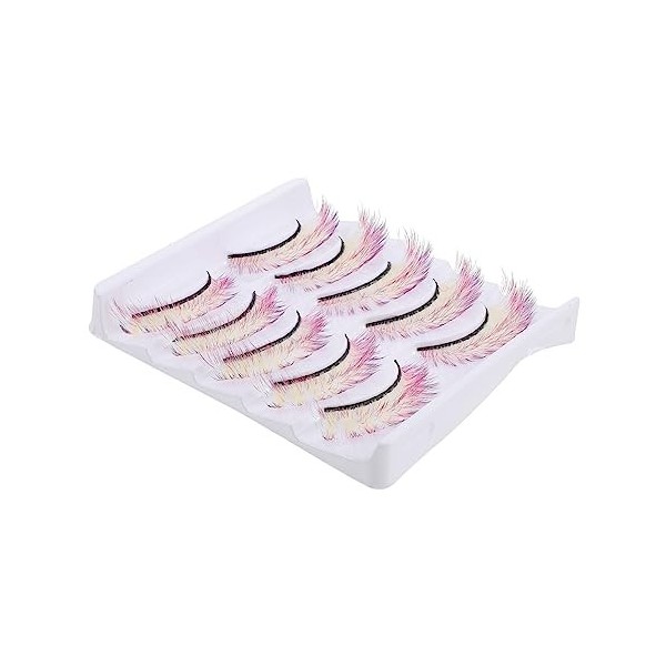 FRCOLOR 20 Paires Faux Cils Colorés Faux Cils 5d Cils 3d Faux Cils Avec Couleur Cils Dhalloween Dramatiques Faux Cils Longs 