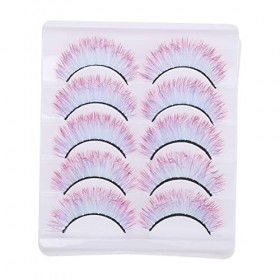 POPETPOP 25 Paires Faux Cils Colorés Faux Cils Longs Faux Cils Dhalloween Cils Vaporeux Cosplay Faux Cils Faux Cils Réutilis