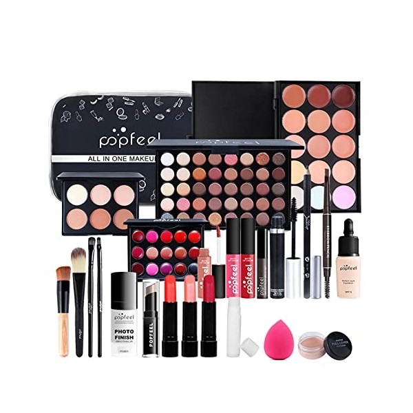 26 Pièces Ensemble-cadeau de Maquillage Tout-en-un Kit de Démarrage Essentiel de Maquillage Ensemble de Maquillage avec Fard 