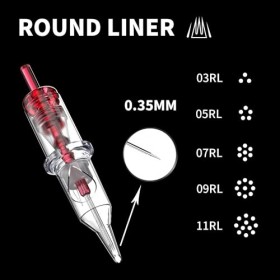 Wormhole Lot de 50 aiguilles de tatouage résistantes avec caoutchouc laminé, aiguilles de tatouage jetables, emballées indivi