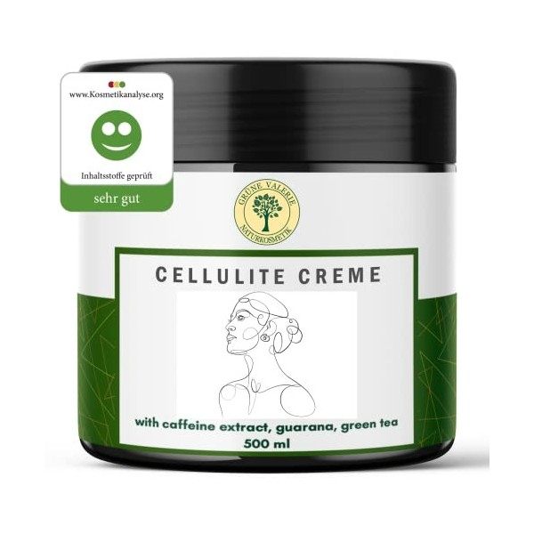 Gel raffermissant pour la peau Green Valerie 500ml I crème pour le corps à la caféine, guarana, vert - formule 10x power pour
