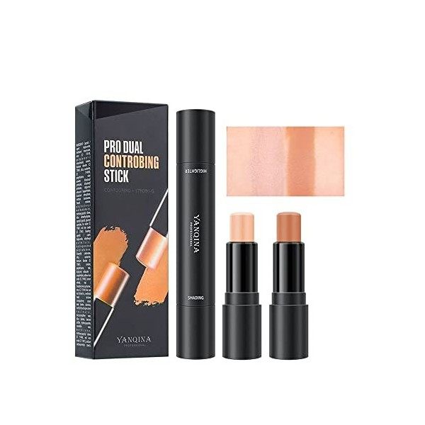 JMason Bâton Contour 2 en 1, Bâton Surligneur, Stylo Correcteur Contour Double Tête, Stylo Maquillage Imperméable, Maquillage