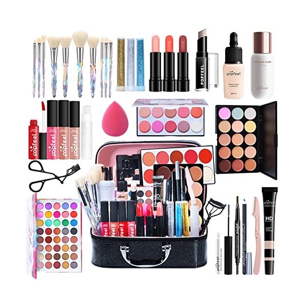 26 Pièces Ensemble-cadeau de Maquillage Tout-en-un Kit de Démarrage Essentiel de Maquillage Ensemble de Maquillage avec Fard 