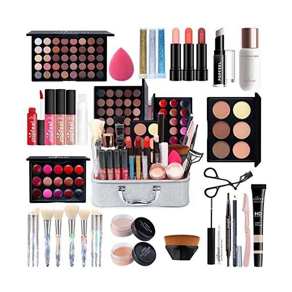 26 Pièces Ensemble-cadeau de Maquillage Tout-en-un Kit de Démarrage Essentiel de Maquillage Ensemble de Maquillage avec Fard 