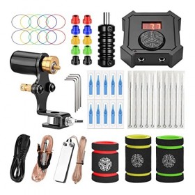 ATOMUS Tattoo Kit Rotary Machine Tattoo Set Black Dial Tattoo Power Supply Foot Pedal for Tattoo Beginner