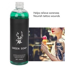 300ml Tattoo Solution Green Soap, Tattoo Aftercare Cleaning Concentrating Green Soap for Tattoo Shop Men Women