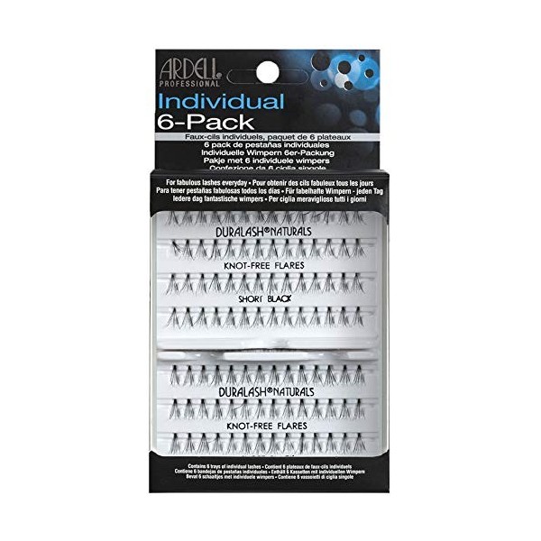 ARDELL 6 Pack Knot-Free Individuals Short Black Faux-cils