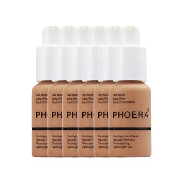 Glamza Phoera Foundation Kit de maquillage à couverture complète – Contrôle de lhuile longue durée 24 heures – Crème anticer