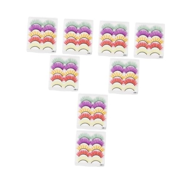 POPETPOP 35 Paires Faux Cils Extensions De Cils Bandes De Cils De Couleur Cils De Poupée Extension De Cils De Couleur Cils Dr