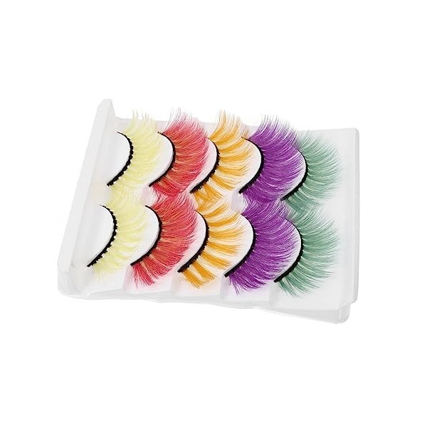 POPETPOP 35 Paires Faux Cils Extensions De Cils Bandes De Cils De Couleur Cils De Poupée Extension De Cils De Couleur Cils Dr