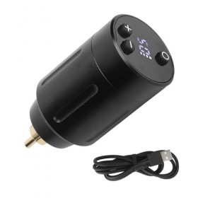 Alimentation électrique sans Fil pour Tatouage, Interface RCA, Tension Réglable, 1500mAh, Rechargeable par USB, Alimentation 