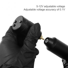 Alimentation électrique sans Fil pour Tatouage, Interface RCA, Tension Réglable, 1500mAh, Rechargeable par USB, Alimentation 