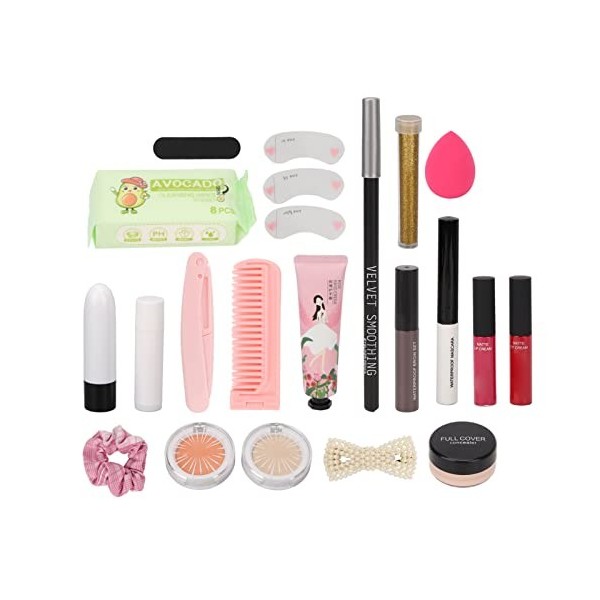 Coffret Cadeau de Maquillage 20 Pièces avec Fard à Paupières, Brillant à Lèvres, Blush, Kit Cosmétique Complet pour Débutants