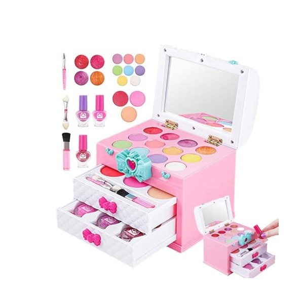 Toseky Kit de Maquillage pour pour Fille,Ensemble de Maquillage Lavable pour | Ensemble de Maquillage avec étui à cosmétiques