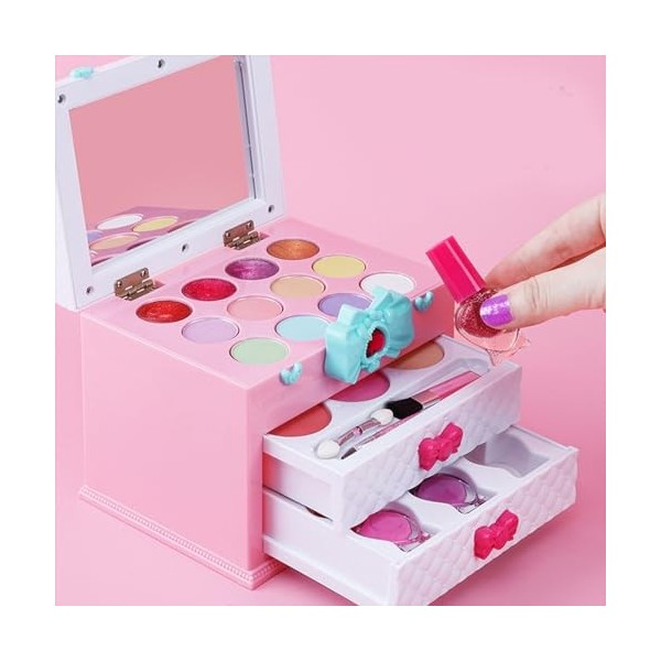 Toseky Kit de Maquillage pour pour Fille,Ensemble de Maquillage Lavable pour | Ensemble de Maquillage avec étui à cosmétiques