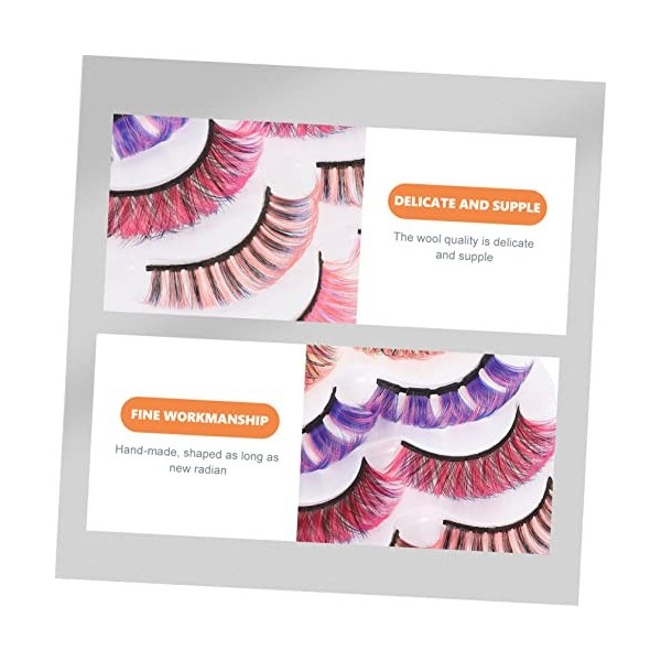 DOITOOL 5 Boîtes De Cils Colorés Faux Cils Colorés Cils Colorés Cosplay Maquillage Cils Faux Cils Maquillage Cils Pour Femmes