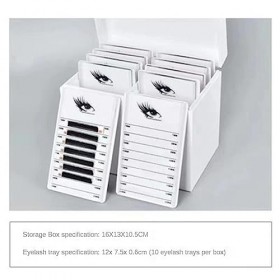 Tlily Boîte de Rangement pour Cils 10 Couches Boîte de Rangement pour Cils Blancs Organisateur de Maquillage Colle pour Cils 