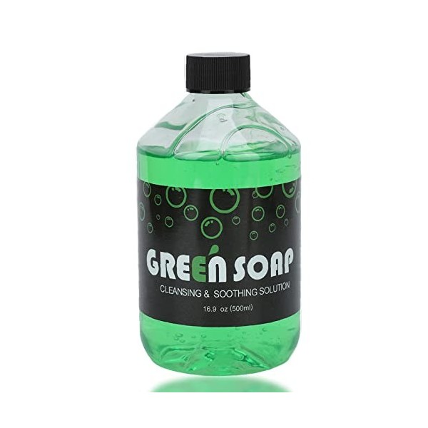 500ml Savon vert pour tatouage Liquide nettoyant pour tatouage Liquide apaisant pour pigments pour tatouage Piercings Afterca