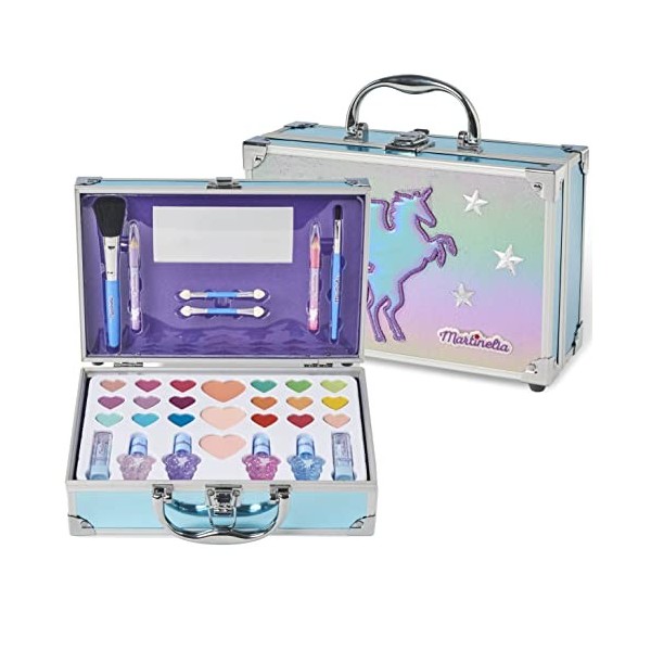 Martinelia Palette de Maquillage Enfant Galaxy Dreams - Mallette en Métal Kit de Maquillage pour Fille : Rouge à Lèvres, Fard