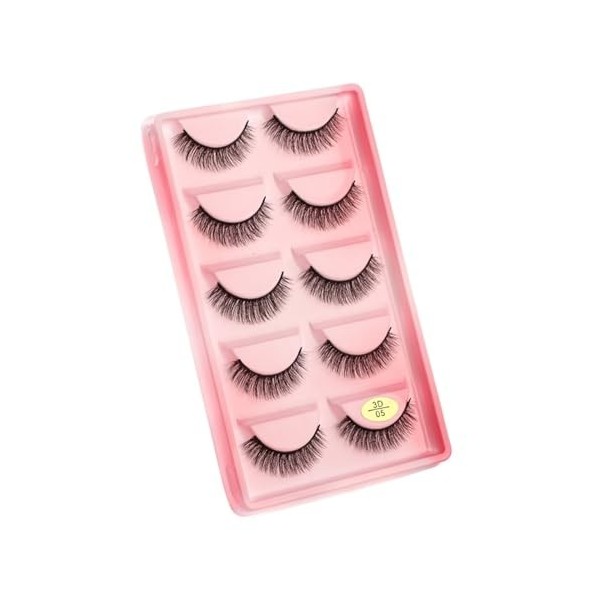 UAMOU Cils 5 paires 3D vison cheveux Faux Cils Multipack Cils naturels Faux Cils outil de maquillage maquillaje femme Cheerfu