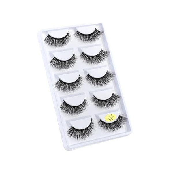 UAMOU Cils 5 paires 3D vison cheveux Faux Cils Multipack Cils naturels Faux Cils outil de maquillage maquillaje femme Cheerfu