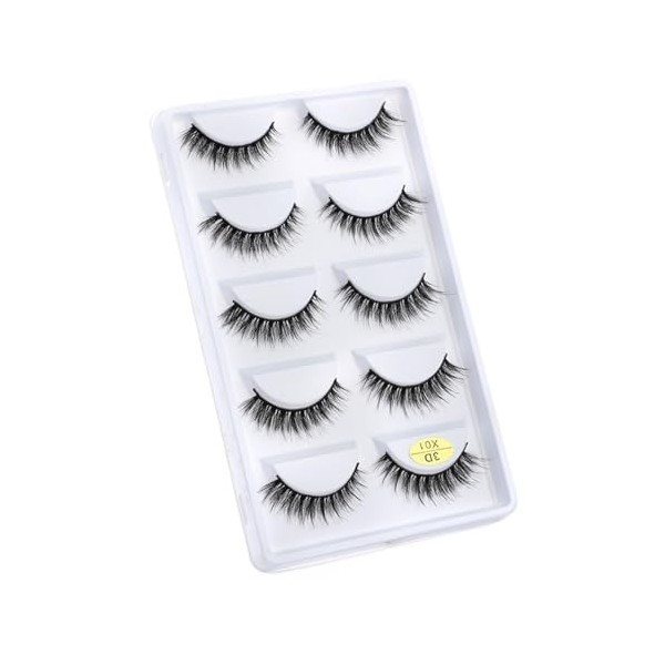 UAMOU Cils 5 paires 3D vison cheveux Faux Cils Multipack Cils naturels Faux Cils outil de maquillage maquillaje femme Cheerfu