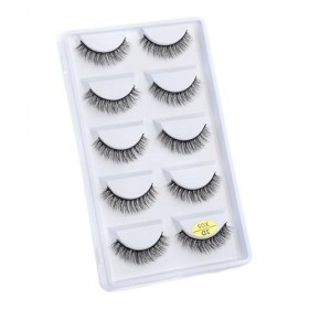 UAMOU Cils 5 paires 3D vison cheveux Faux Cils Multipack Cils naturels Faux Cils outil de maquillage maquillaje femme Cheerfu