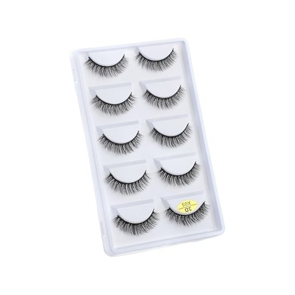 UAMOU Cils 5 paires 3D vison cheveux Faux Cils Multipack Cils naturels Faux Cils outil de maquillage maquillaje femme Cheerfu