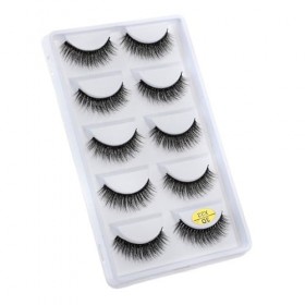 UAMOU Cils 5 paires 3D vison cheveux Faux Cils Multipack Cils naturels Faux Cils outil de maquillage maquillaje femme Cheerfu