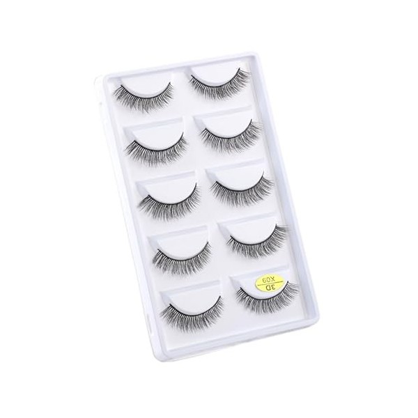 UAMOU Cils 5 paires 3D vison cheveux Faux Cils Multipack Cils naturels Faux Cils outil de maquillage maquillaje femme Cheerfu