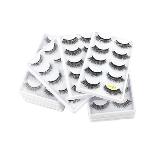 UAMOU Cils 5 paires 3D vison cheveux Faux Cils Multipack Cils naturels Faux Cils outil de maquillage maquillaje femme Cheerfu