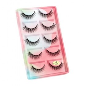 UAMOU Cils 5 paires 3D vison cheveux Faux Cils Multipack Cils naturels Faux Cils outil de maquillage maquillaje femme Cheerfu