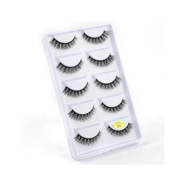 UAMOU Cils 5 paires 3D vison cheveux Faux Cils Multipack Cils naturels Faux Cils outil de maquillage maquillaje femme Cheerfu