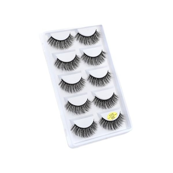 UAMOU Cils 5 paires 3D vison cheveux Faux Cils Multipack Cils naturels Faux Cils outil de maquillage maquillaje femme Cheerfu