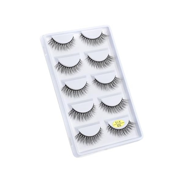 UAMOU Cils 5 paires 3D vison cheveux Faux Cils Multipack Cils naturels Faux Cils outil de maquillage maquillaje femme Cheerfu