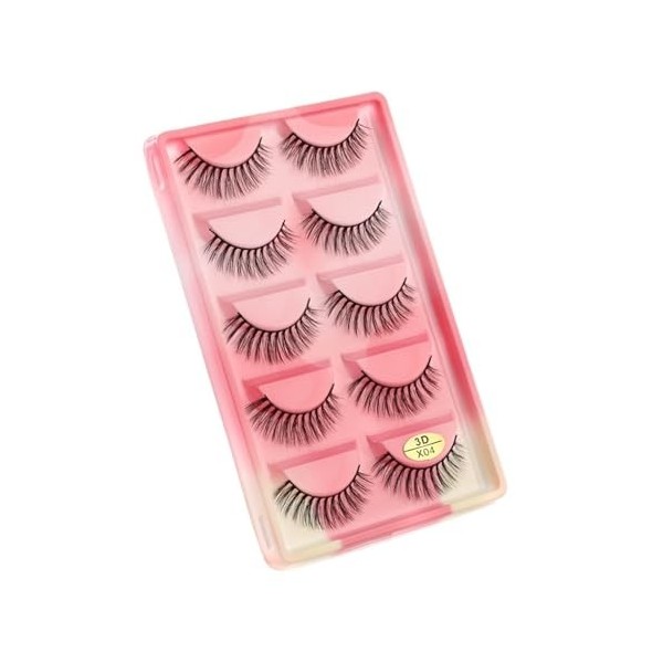 UAMOU Cils 5 paires 3D vison cheveux Faux Cils Multipack Cils naturels Faux Cils outil de maquillage maquillaje femme Cheerfu