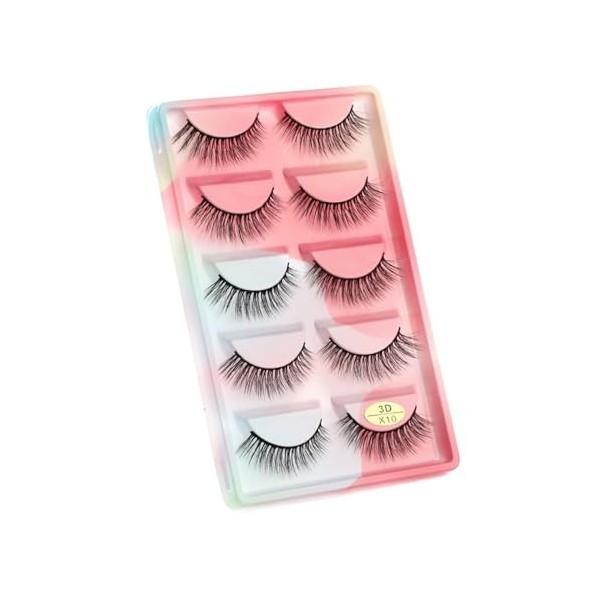 UAMOU Cils 5 paires 3D vison cheveux Faux Cils Multipack Cils naturels Faux Cils outil de maquillage maquillaje femme Cheerfu