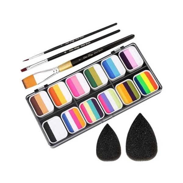 Loufy Kit de Peinture pour le , Accessoires de Remplacement, Palette à Gâteau Divisée en 1 Temps, 12 Pièces, Ensemble de Pein