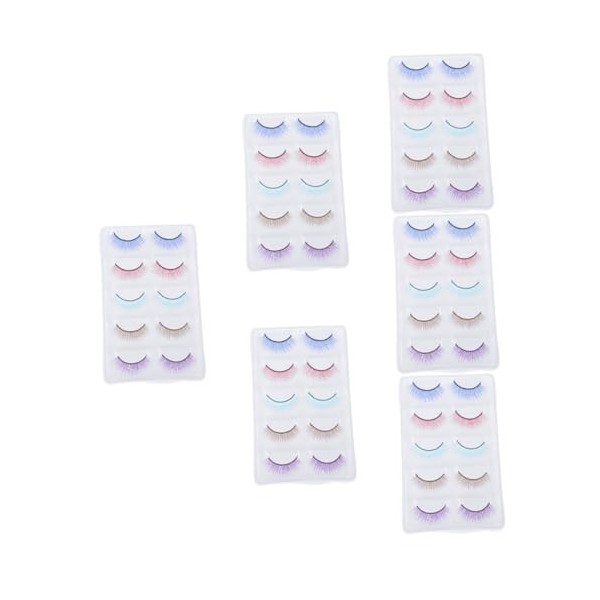 POPETPOP 40 Paires Faux Cils Colorés Cils De Poupée Cils De Cosplay Faux Cils De Fête Dhalloween Cils Flase Naturels Cils En